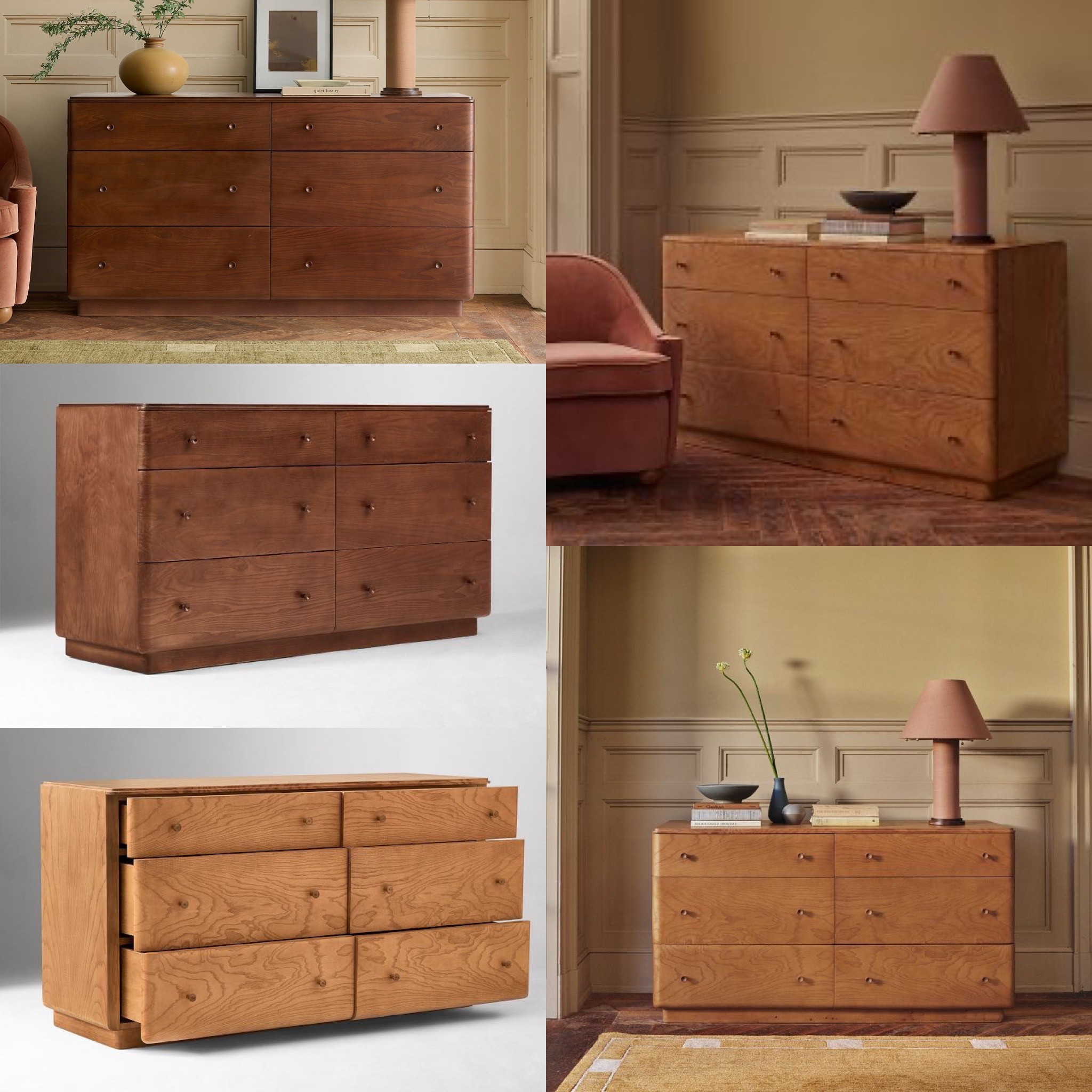 
⸻

The new Pierce & Ward x West Elm collection is here—featuring a 6-drawer burl veneer dresser. This stunning piece stands out with its unique swirl grain and rich high-low contrast. It offers ample storage and features rounded edges that give it an inviting, elegant feel. Crafted in a Fair Trade Certified™ facility, all wood is kiln-dried for added durability. #dresser


#LTKSeasonal #LTKHome #LTKBeauty
