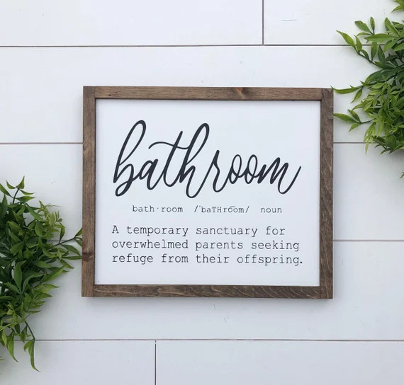 Bathroom sign / Farmhouse wooden sign | Etsy (US)