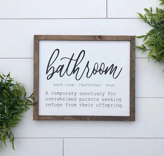 Bathroom sign / Farmhouse wooden sign | Etsy (US)
