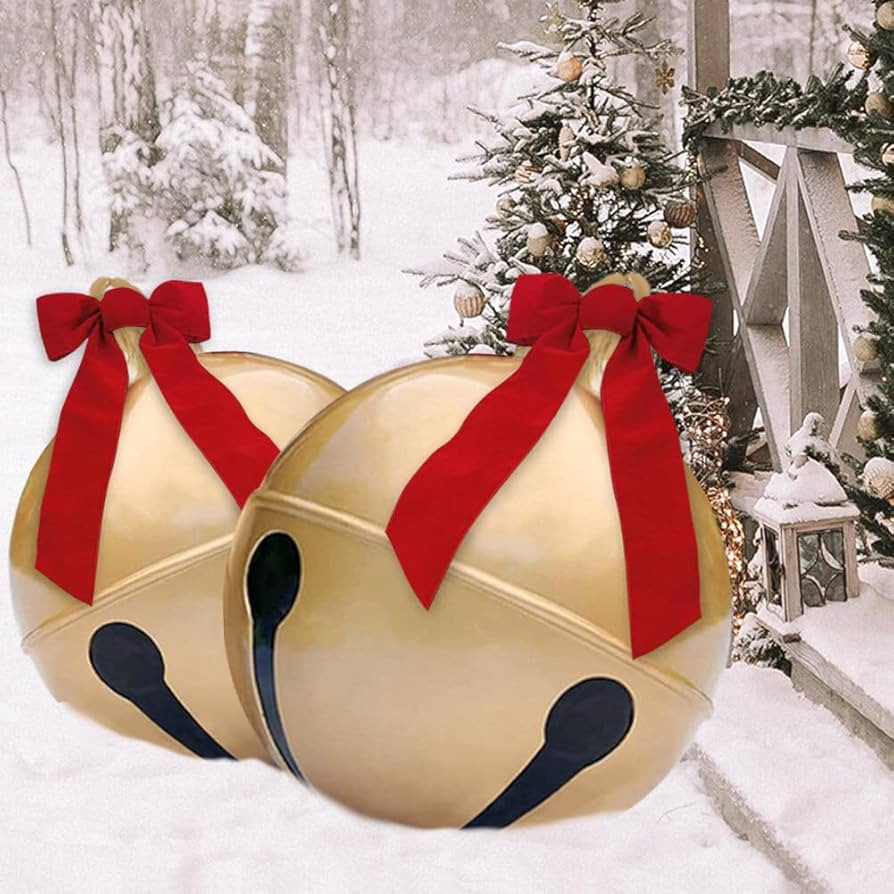 BALRAJ 2PCS Inflatable Christmas Ball 23.6IN Giant Jingle Bell Inflatable Ball Fun Christmas Infl... | Amazon (US)