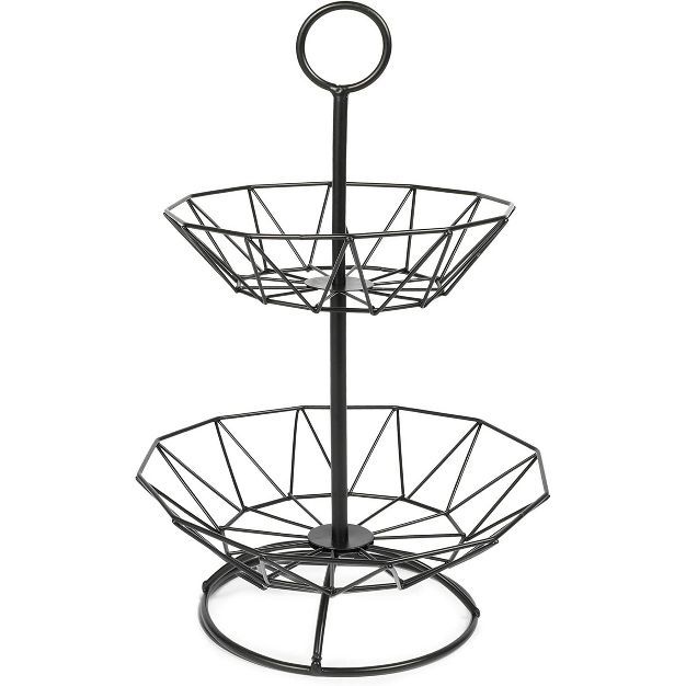 Okuna Outpost 2 Tier Metal Wire Fruit Storage Basket Bowl Stand for Kitchen Countertop, 10 x 10 x... | Target