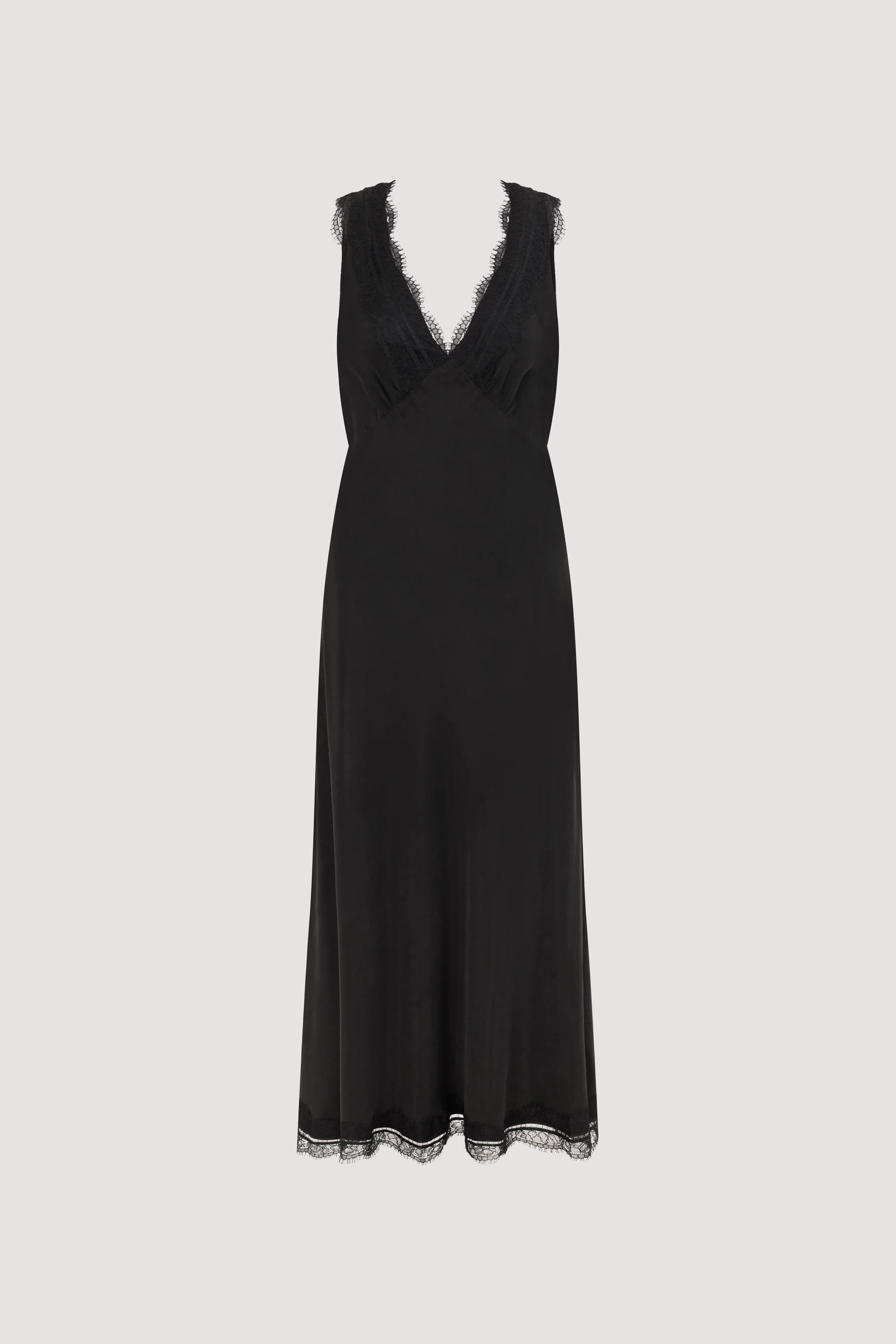 ANDREA BLACK CUPRO MIDI DRESS | DISSH
