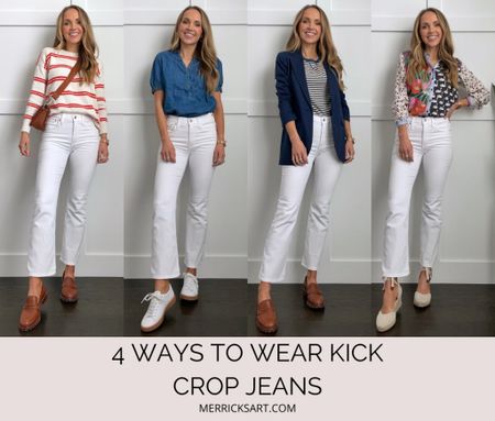 4 ways to style kick crop jeans // wearing @madewell (size down one)

#LTKstyletip #LTKSeasonal