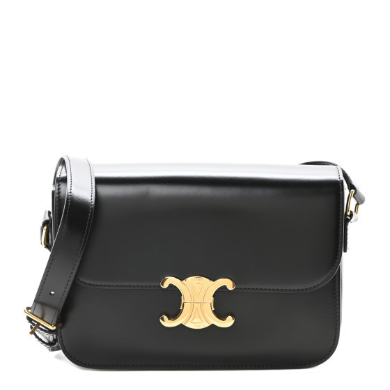 Shiny Calfskin Medium Triomphe Black | FASHIONPHILE (US)