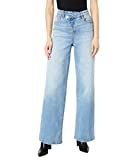 [BLANKNYC] Womens Light Wash Overlap Fly Wide Leg Denim Jeans, Stylish Pants & Designer Clothing,... | Amazon (US)