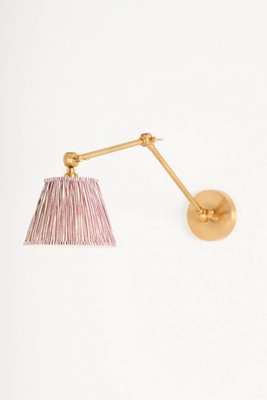 Pooky Stork Ruched Shade Metal Articulating Sconce Wall Light | Anthropologie (US)