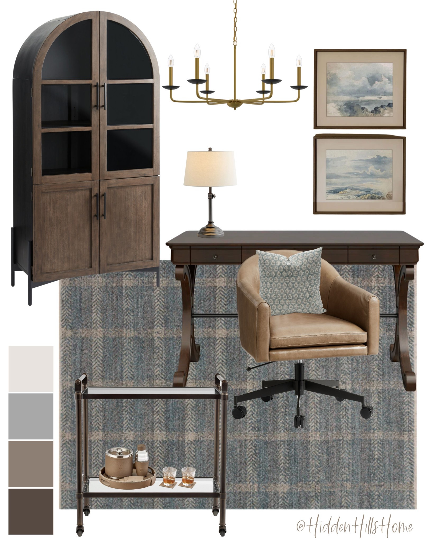 Home office decor, masculine home office mood board, office chair, office rug, office ideas, office design, work from home space, mens office design #officee

#LTKStyleTip #LTKSaleAlert #LTKHome