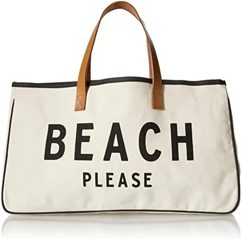 Santa Barbara Design Studio Hold Everything 100% Cotton Canvas Tote Bag with Leather Handles, 20"... | Amazon (US)