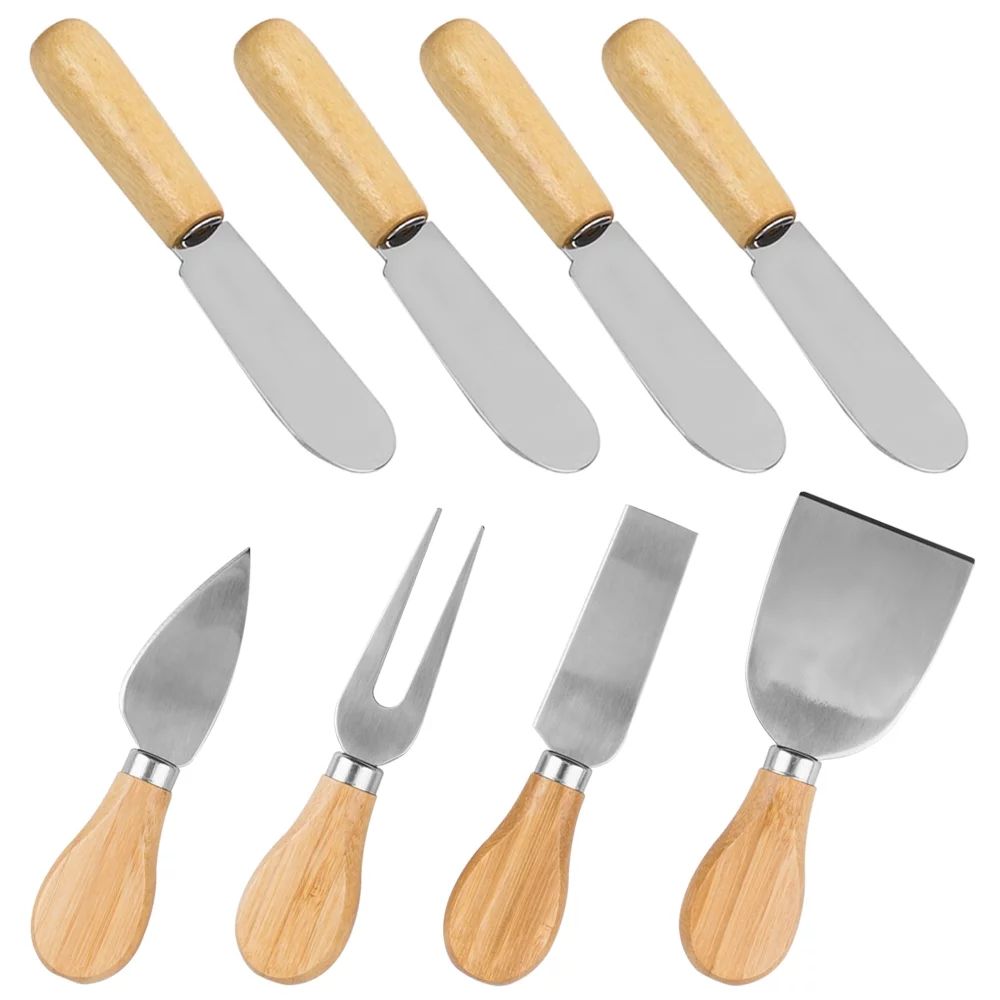 Set of 8, Wood Handle Cheese Knives and Spreaders, DaKuan Cheese Slicer Cheese Cutter Condiment K... | Walmart (US)