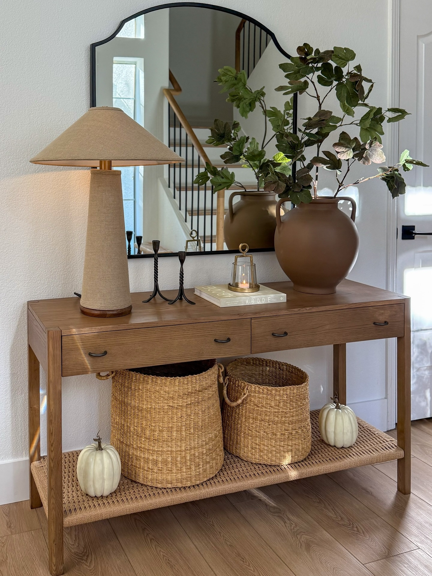 Entryway stills 🤎

My console table is part of the Way Day sale — free shipping and white glove delivery included. I love the warm wood tone and woven detail. The brown vase is also on sale!

Fall home decor, organic modern decor, earthy decor, console table styling  

#LTKStyleTip #LTKSaleAlert #LTKHome