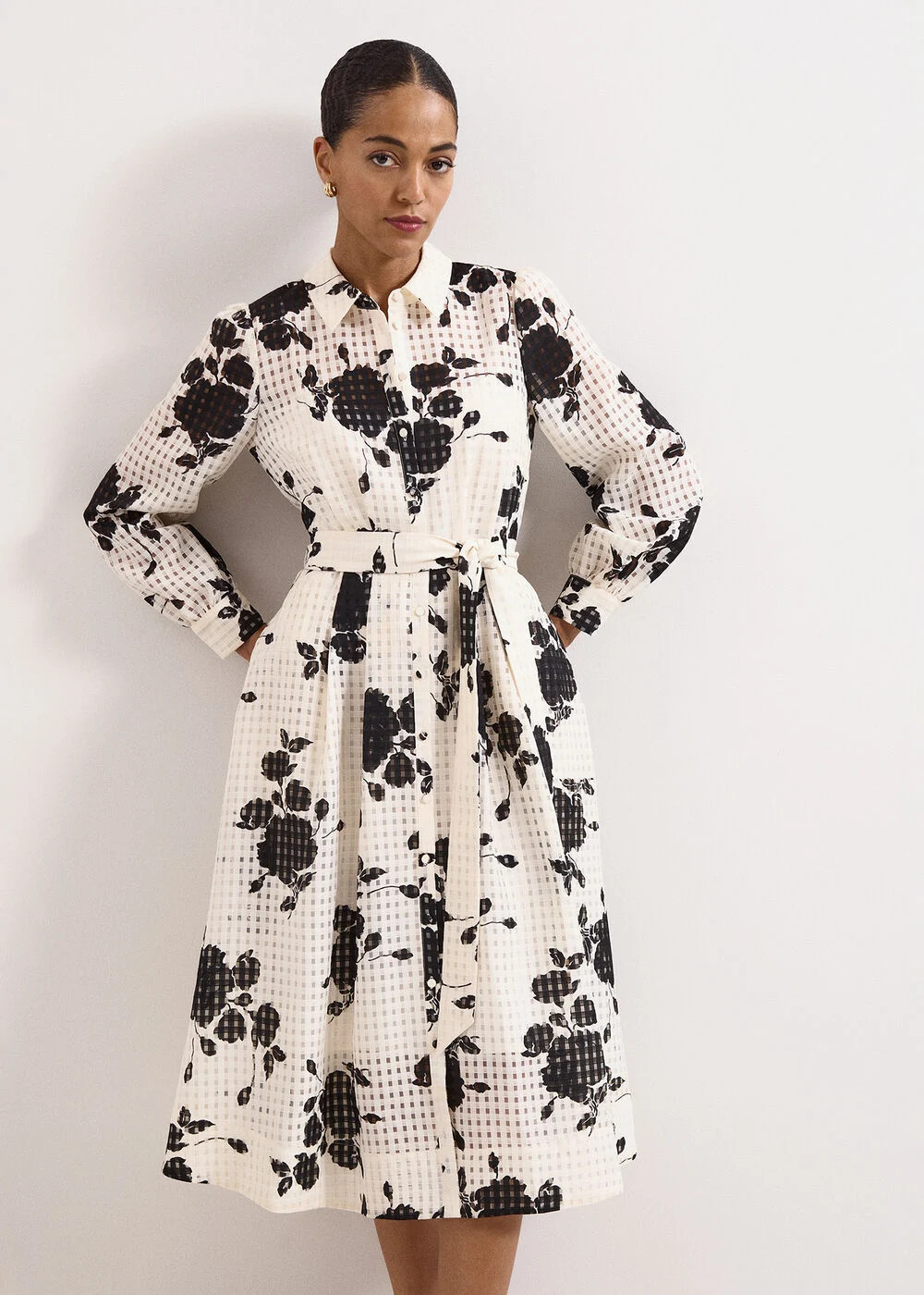 Natalie Ivory Floral Shirt Dress | Phase Eight UK | | Phase Eight