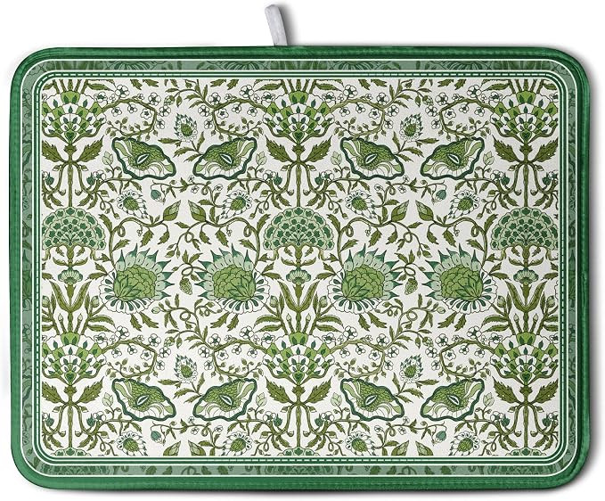 Green Floral Dish Drying Mat for Kitchen Counter 18x24 Inch Spring Summer Flowers Drying Mats Mic... | Amazon (US)