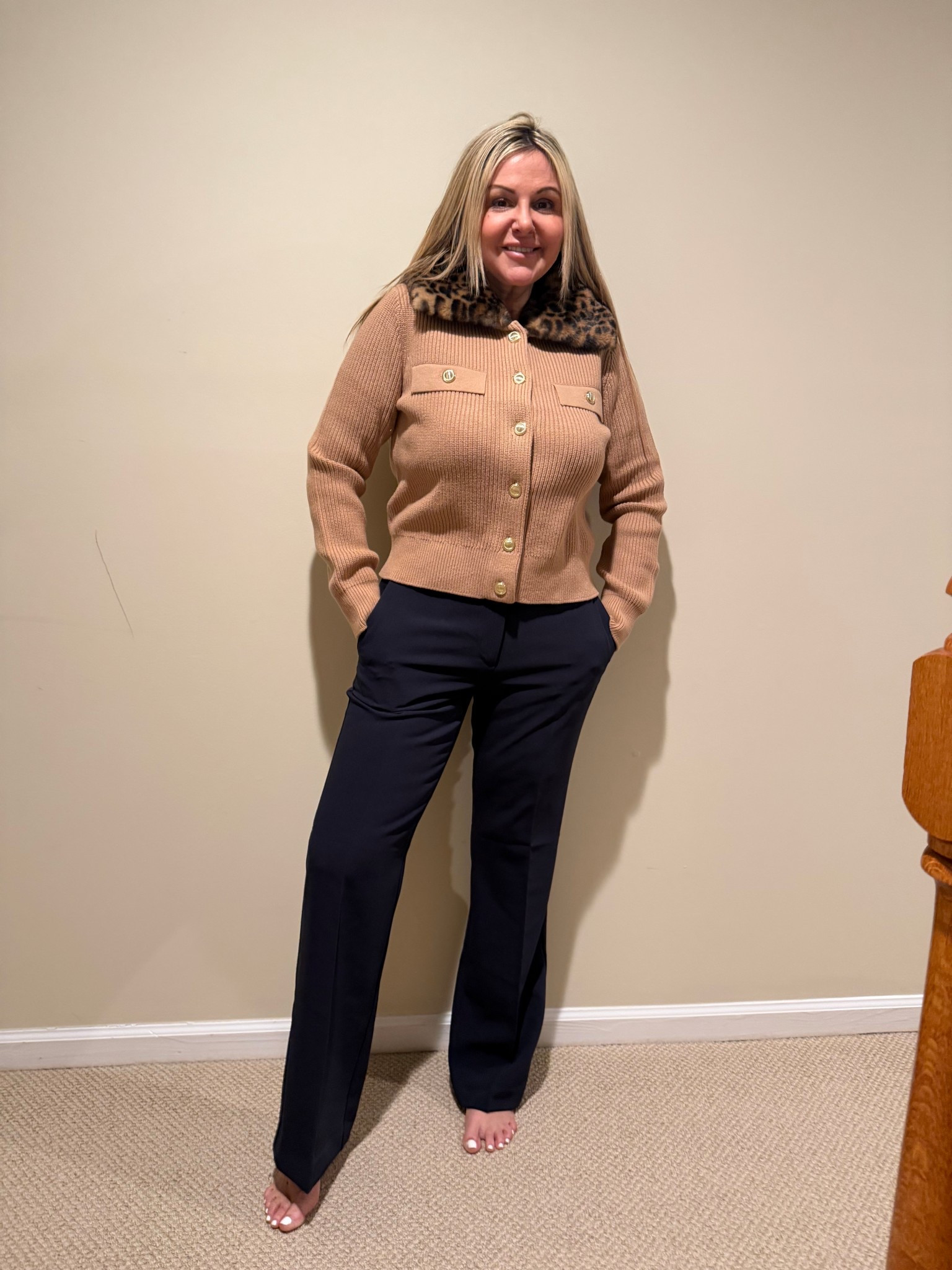 Thought these pants were black but they are night sky by #anntaylor love the fit I’m a size 6 in them in the normal length sweater is size medium for ref 

#LTKootd #LTKHoliday #LTKGiftGuide