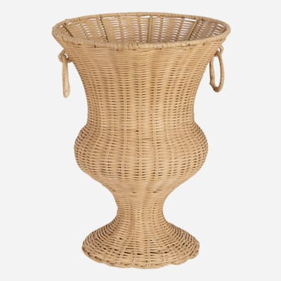 Rattan Vase with Handles, 12" | At Home