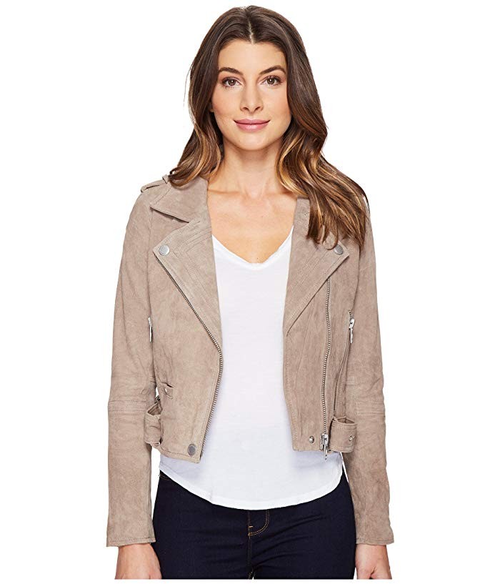 Blank NYC Suede Moto Jacket (Sand Stoner) Women's Coat | Zappos