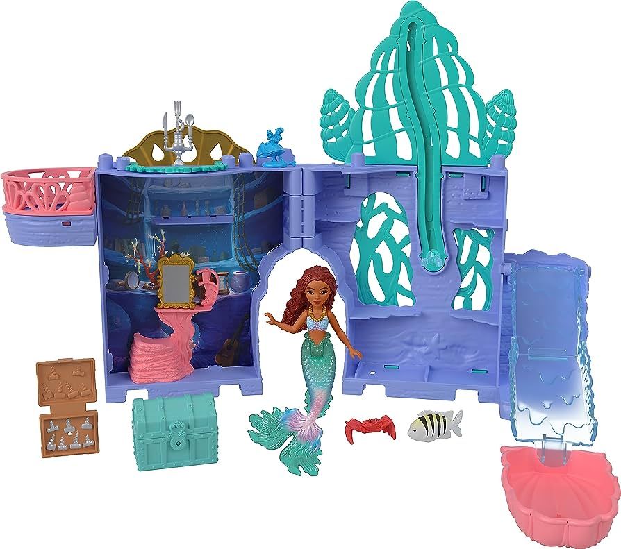 Mattel Disney the Little Mermaid Storytime Stackers Ariel's Grotto Playset, Stackable Dollhouse w... | Amazon (US)