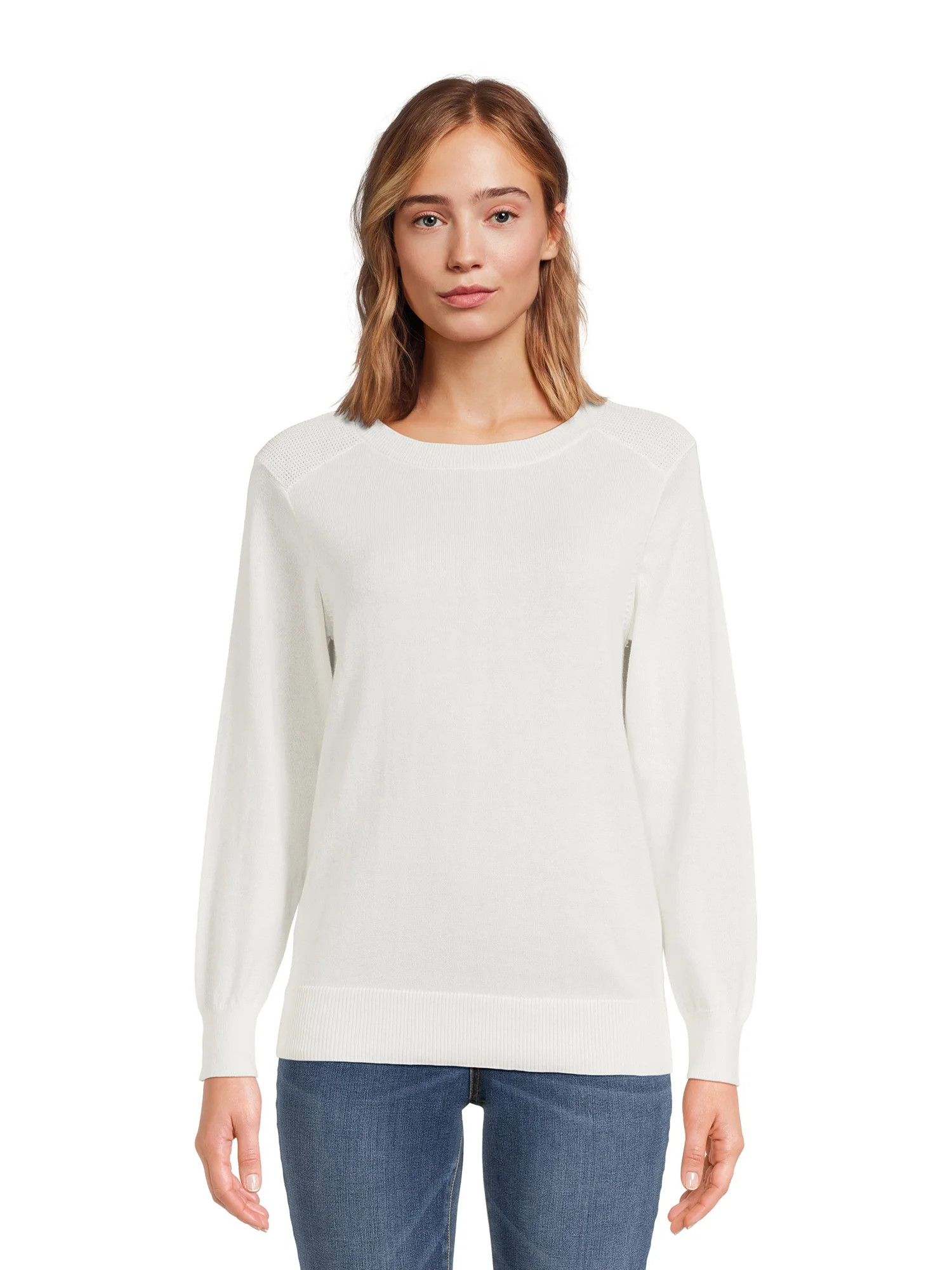 Time and Tru Women's Fine Gauge Sweater, Lightweight, Sizes XS-XXXL | Walmart (US)