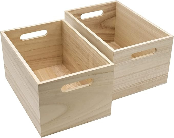 Sorbus Unfinished Wood Crates - Organizer Bins, Wooden Box for Pantry Organizer Storage, Closet, ... | Amazon (US)