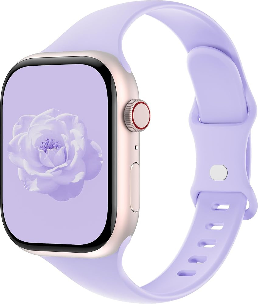 Sycamond Thin Silicone Band Compatible with Apple Watch 41mm 38mm 40mm 46mm 45mm 42mm 44mm, Slim ... | Amazon (US)