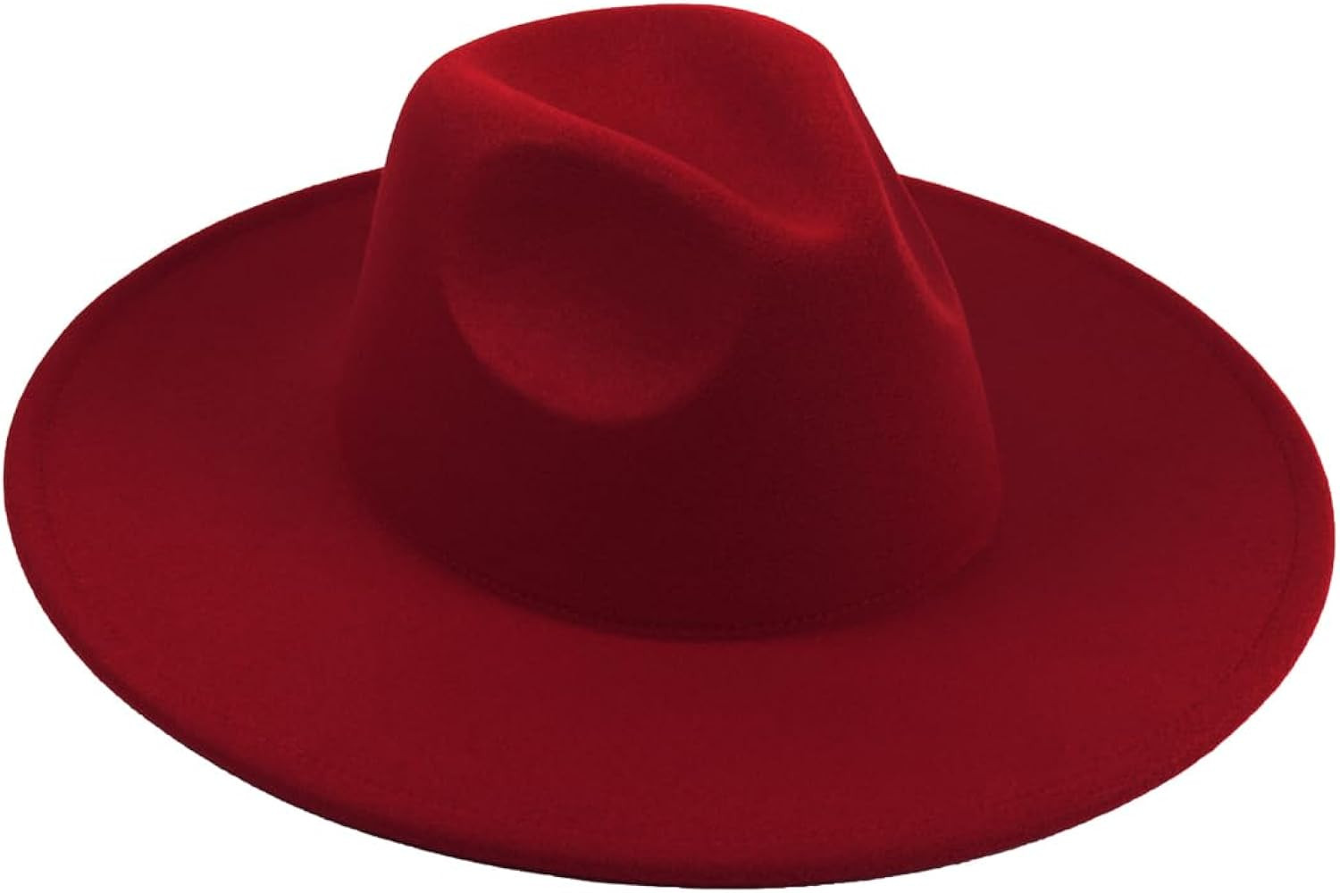 Women's Classic Wide Brim Felt Fedora Travel Western Fashion Hat, Adjustable Hat Band Non Belt So... | Amazon (US)