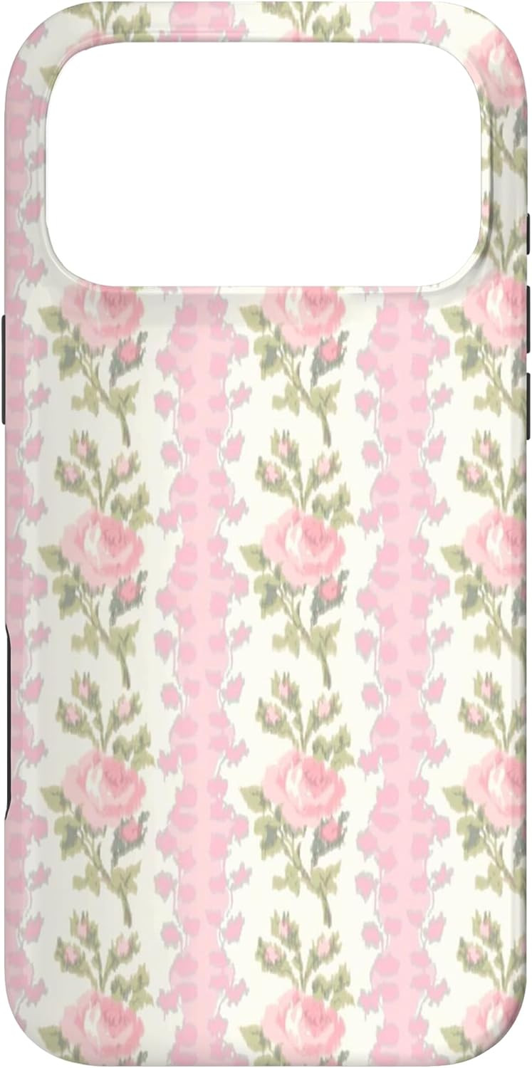 Fancy Peony Blushing Floral Coquette Toile de Jouy Retro Case for iPhone 17 Pro Max | Amazon (US)