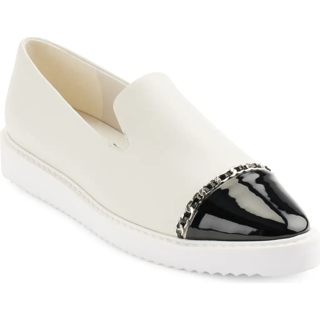 Karl Lagerfeld Paris Caralee Cap Toe Slip-On Sneaker in Soft White/Black at Nordstrom, Size 11 | Nordstrom