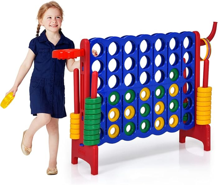 HONEY JOY Jumbo 4-to-Score Giant Game Set, 3-in-1 Indoor Outdoor Family Yard Game Set w/Basketbal... | Amazon (US)