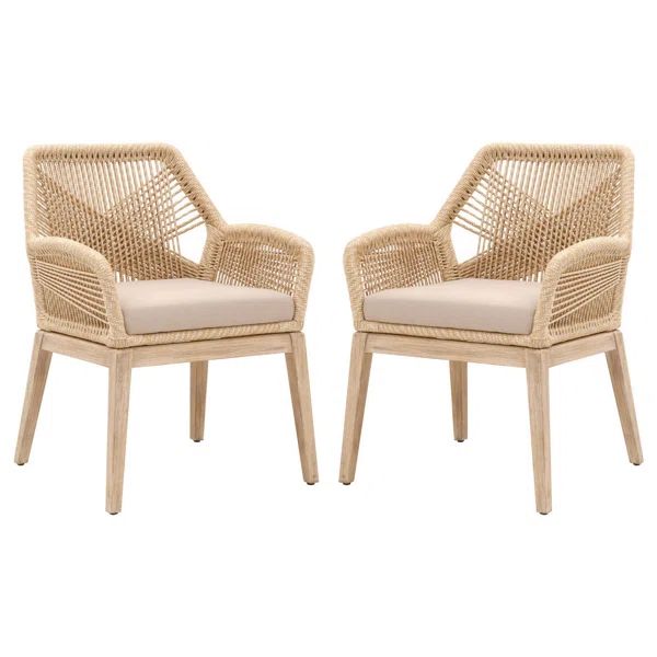 Fabric Arm Chair in Cream/Beige (Set of 2) | Wayfair Professional