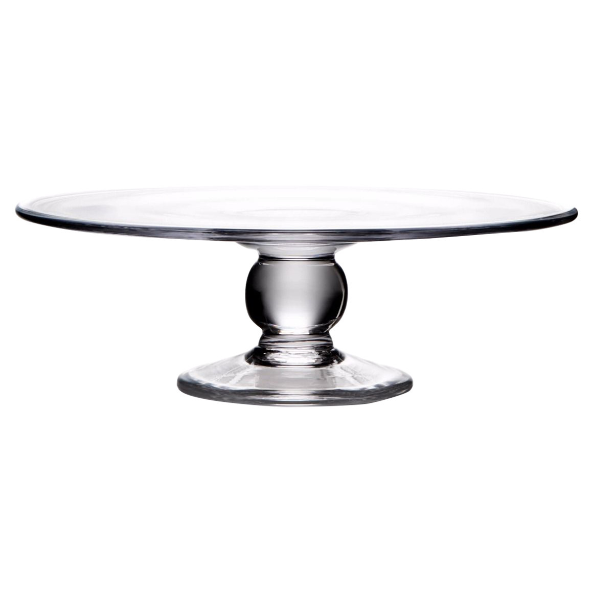 Simon Pearce Hartland Modern Classic Clear Glass Cake Plate - Large | Kathy Kuo Home