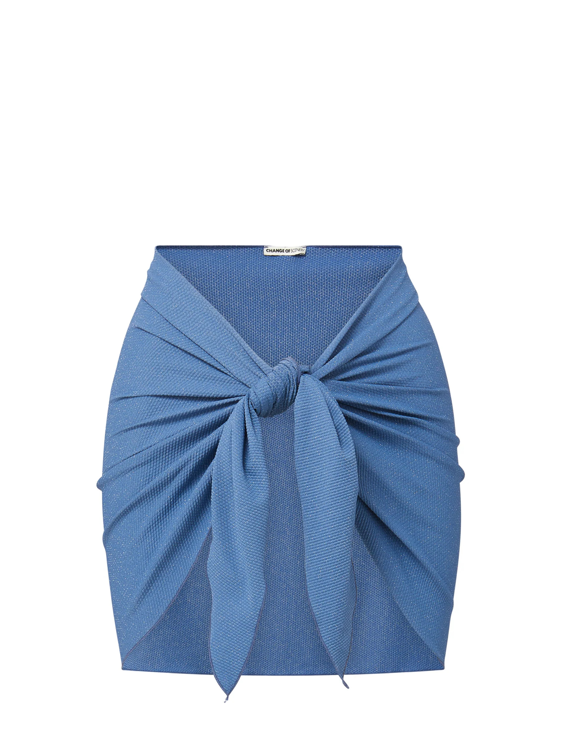 Liv Sarong in Steel Blue Metallic Pique | Change of Scenery