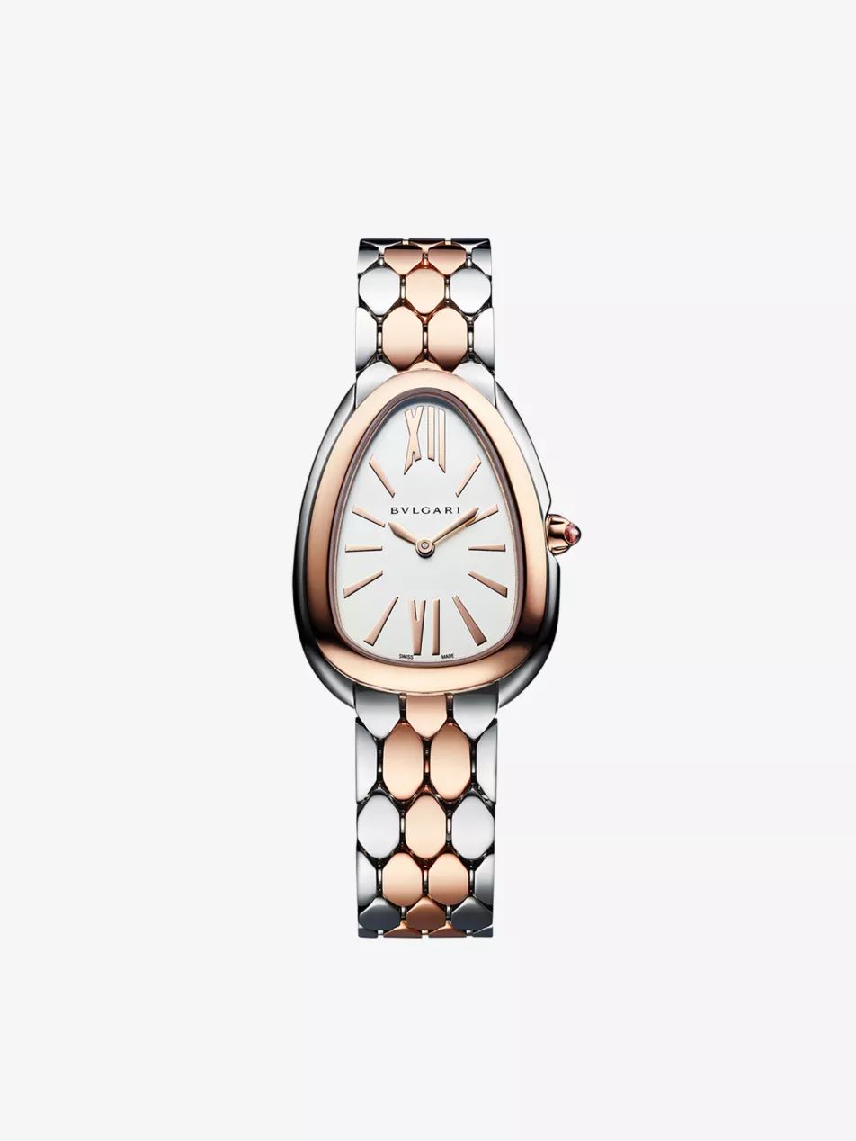 Serpenti Seduttori 18ct rose-gold and stainless-steel quartz watch | Selfridges