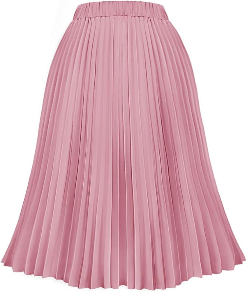 RITERA Plus Size Pleated Skirts for Women A Line Skirt High Elasitc Midi Swing Skirts | Amazon (US)