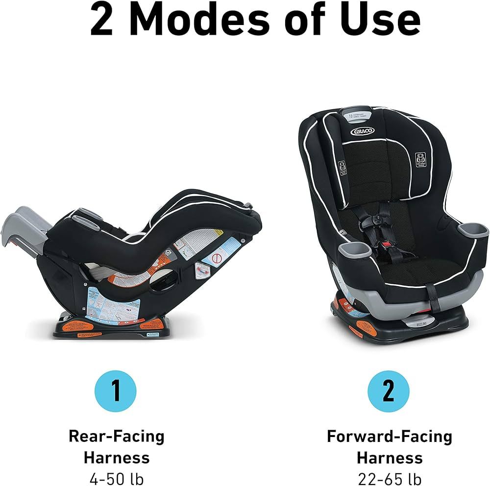 Graco Extend2Fit Convertible Baby Car Seat, Rear and Forward Facing, Adjustable Extension Panel f... | Amazon (US)