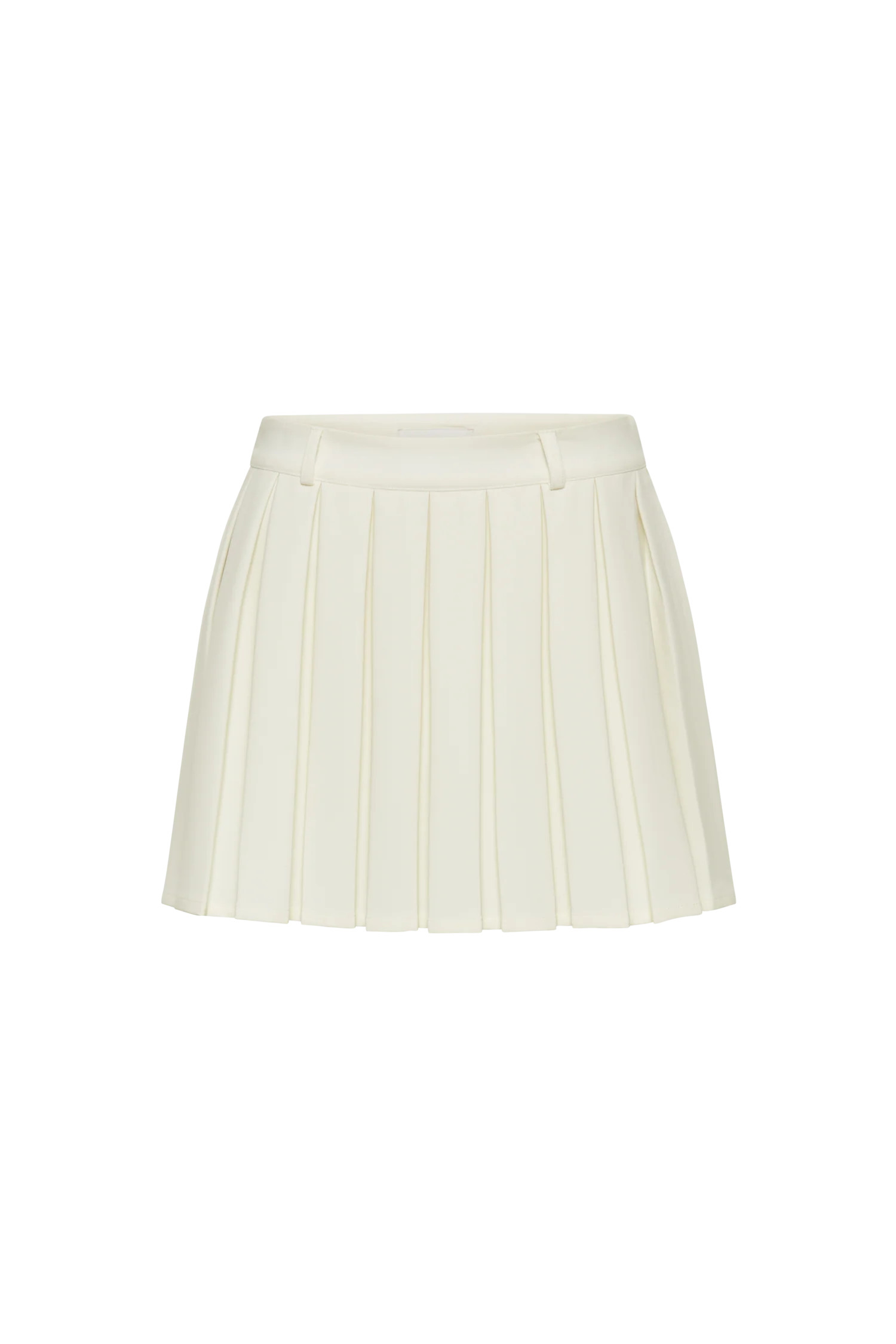 Mura Pleated Mini Skirt - Ivory | MESHKI US