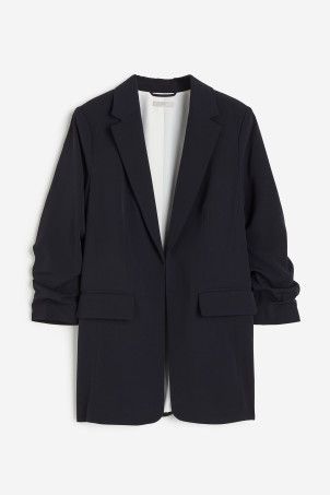 Oversized pinstriped blazer - Navy blue/Pinstriped - Ladies | H&M GB | H&M (UK, MY, IN, SG, PH, TW, HK)