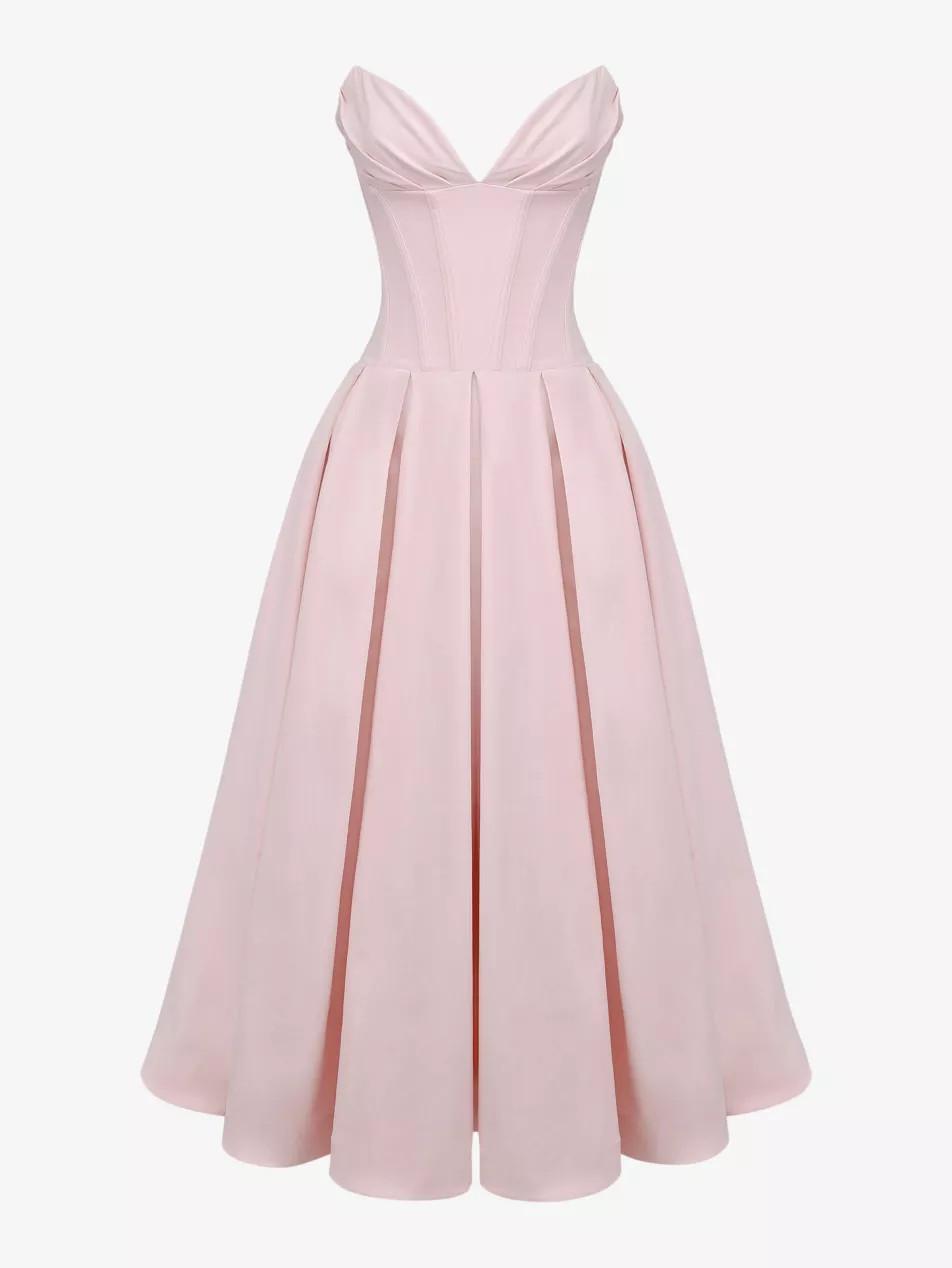 Lady plunge-neck stretch-cotton midi dress | Selfridges