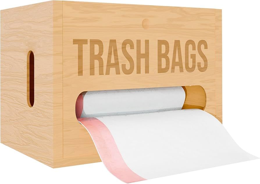 Extra Large Trash Bag Holder Dispenser Under Sink Storage - Bamboo Garbage Bag Holder Dispenser, ... | Amazon (US)