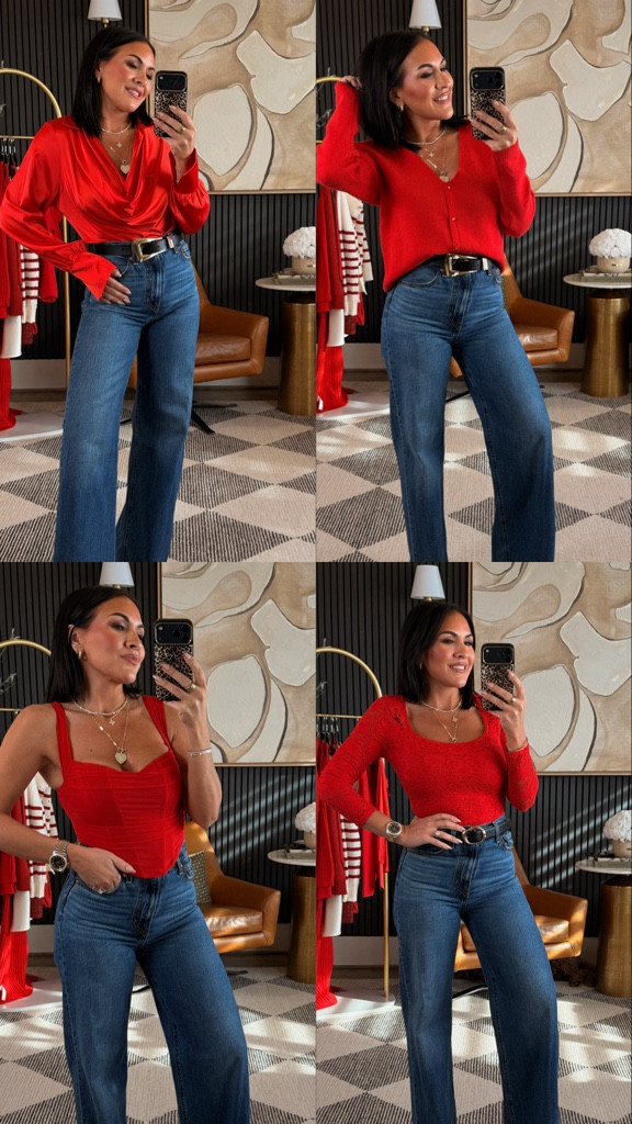 Red is officially having a moment, my loves ❤️

I rounded up my favorite Valentine’s-ready red tops and styled each one with the same jeans so you can really see the vibe — from casual coffee dates to dinner + drinks energy.

Every single one is flattering, chic, and easy to style without feeling overdone. Cool girl, but still festive… we love that for us.

Which red are you wearing this Valentine’s Day, babes? ❤️👇

5’2” • 130 lbs • 25” waist • 34DD • 

#valentinesdayoutfit #petitefashion #amazonfashion #over40style #momstyle

#LTKOver40 #LTKPetite