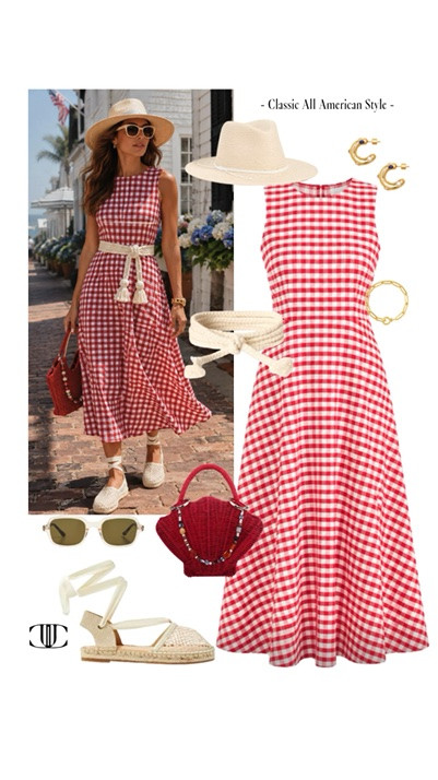 Classic All-American summer style ❤️🤍💙 I pulled together 8 looks perfect for Memorial Day, the 4th of July, and every summer moment in between. Think crisp white denim, navy maxis, breton stripes, gingham, and the perfect pop of red. Easy, timeless looks made for backyard barbecues, harbor dinners, fireworks, and long weekends by the water. Save this for summer outfit inspo and tap to shop each look. ✨

#LTKootd #LTKSeasonal #LTKOver40