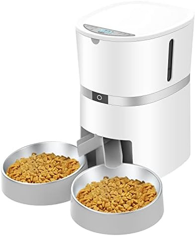 Automatic Cat Feeder, WellToBe Pet Feeder Food Dispenser for Cat & Small Dog with Two-Way Splitte... | Amazon (US)