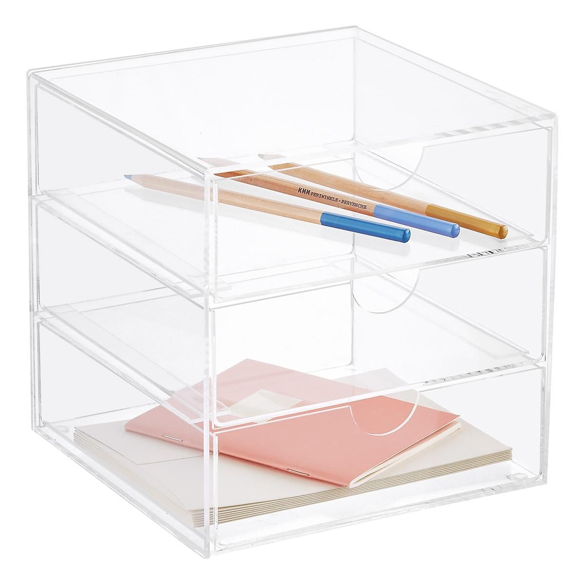 3-Drawer Premium Acrylic Accessory Box | The Container Store