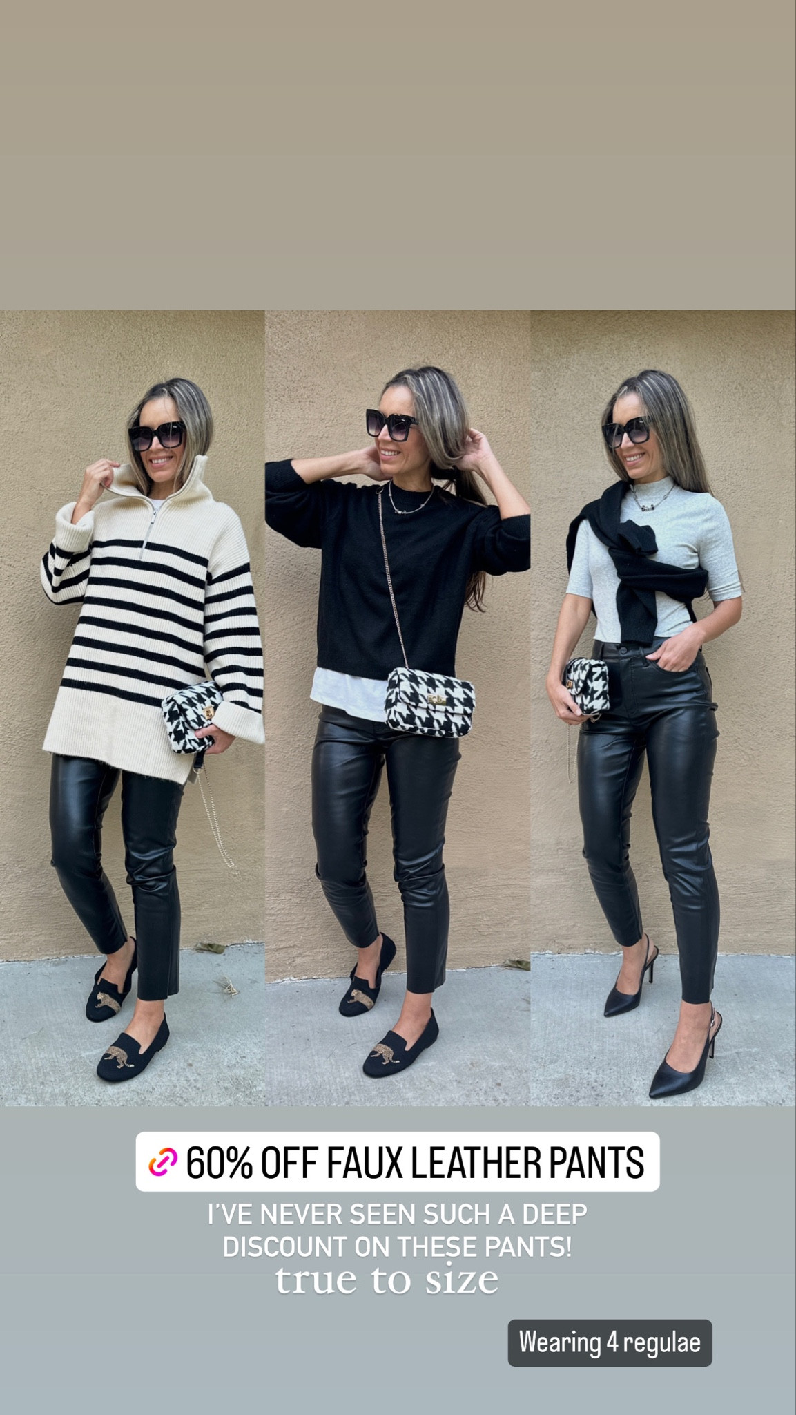 60% off faux leather cropped pants. Wearing 4 regular 
I’m 5’5” 122 lbs 


Fall fashion fall outfits fall outfit fashion over 40 fashion over 50 minimalistic style mom fashion sale alert 


#LTKSeasonal #LTKsalealert #LTKHoliday