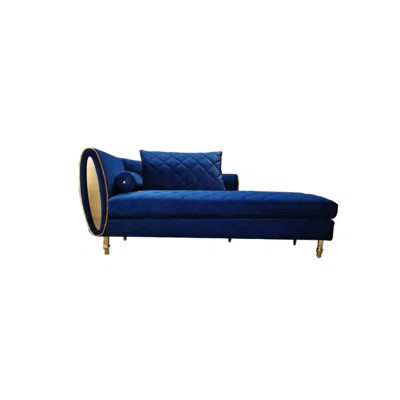 Blue Velvet Round Arm Chaise Lounge | Perigold