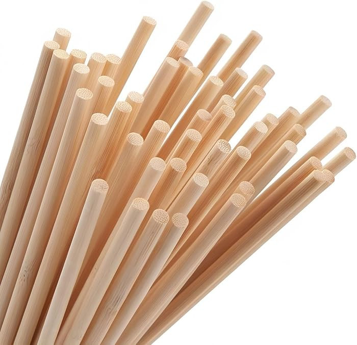 60Pcs Wooden Dowel Rods 1/4 x 11.8 Inch Bamboo Sticks Natural Wood Dowels Unfinished Hardwood Sti... | Amazon (US)