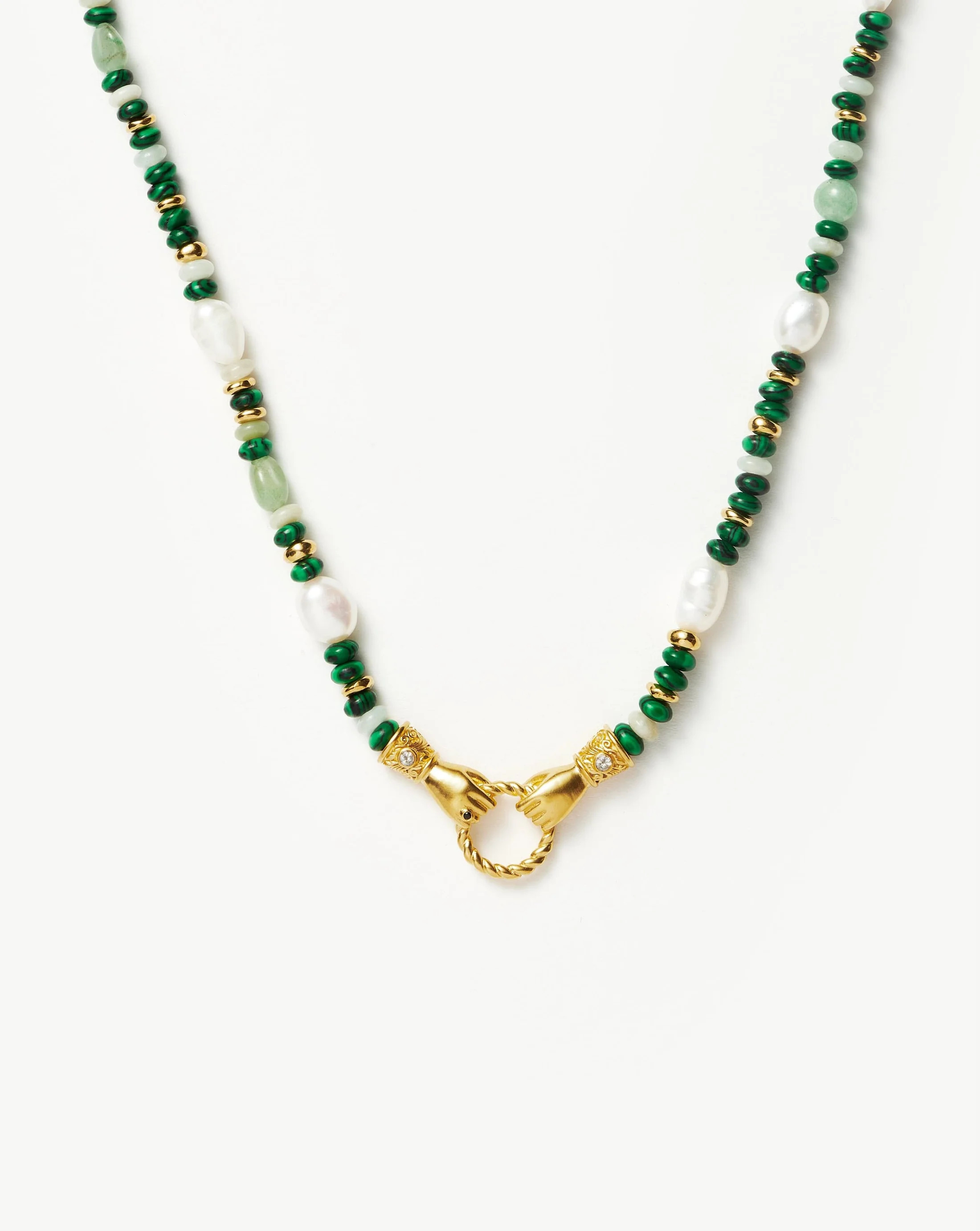 Harris Reed In Good Hands Beaded Gemstone Necklace - Green | Missoma UK