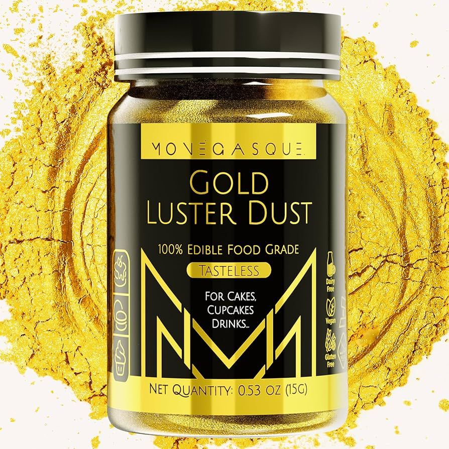 MONÉGASQUE Gold Luster Dust Edible Glitter for Cocktails 15g – Edible Gold Dust for Chocolate ... | Amazon (US)