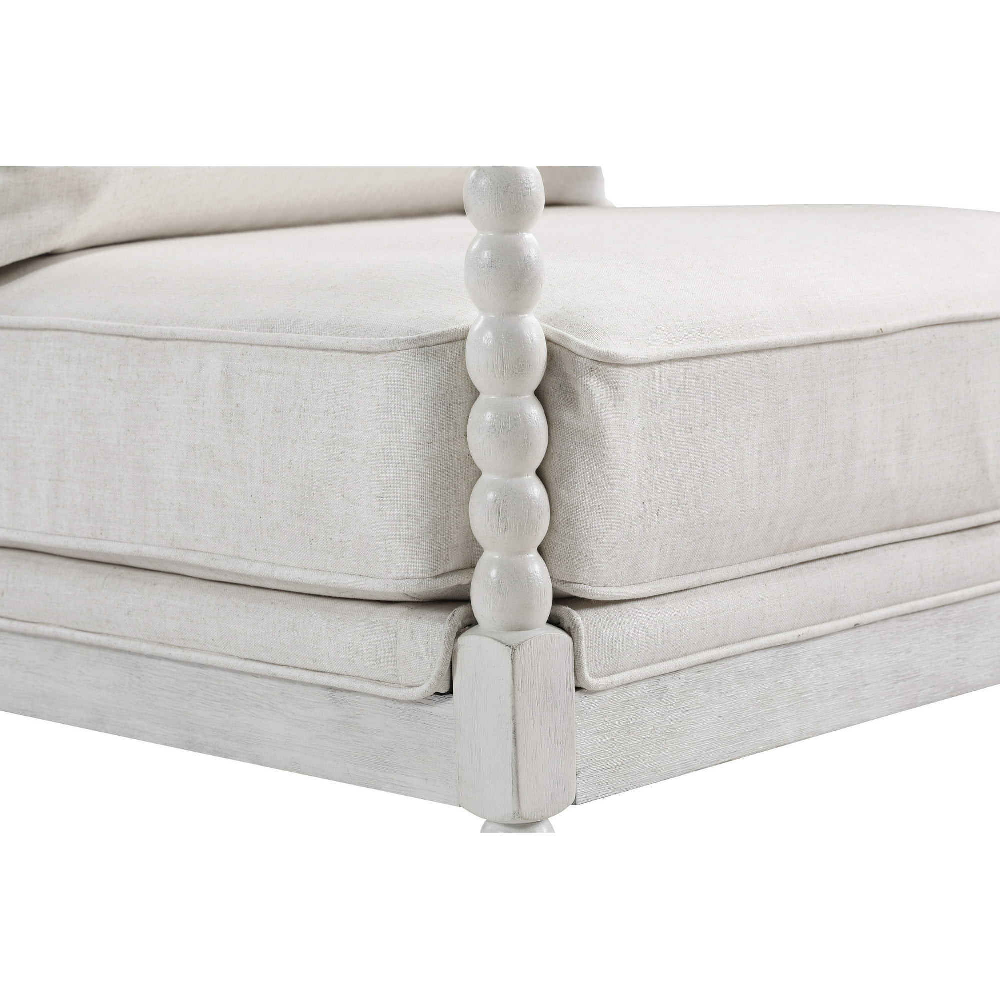 OSP Home Furnishings Kaylee Spindle Chair in Linen Fabric with White Frame | Walmart (US)