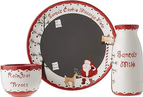 Child to Cherish Santa's Message Plate Set, Santa Cookie Plate, Santa Milk jar, and Reindeer Trea... | Amazon (US)
