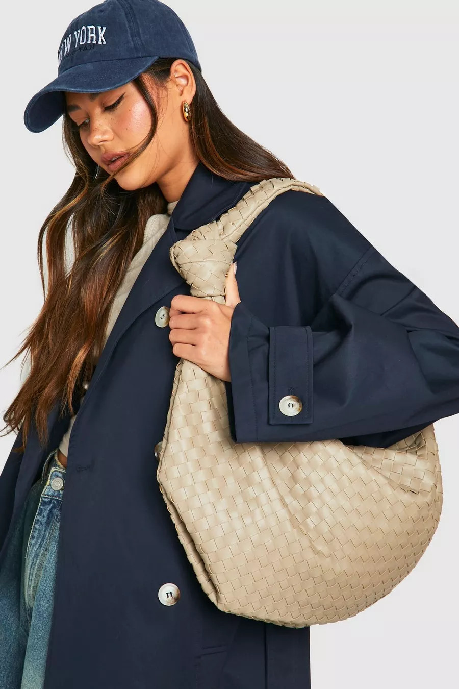 Woven Knot Oversized Shoulder Bag | boohoo (US & Canada)