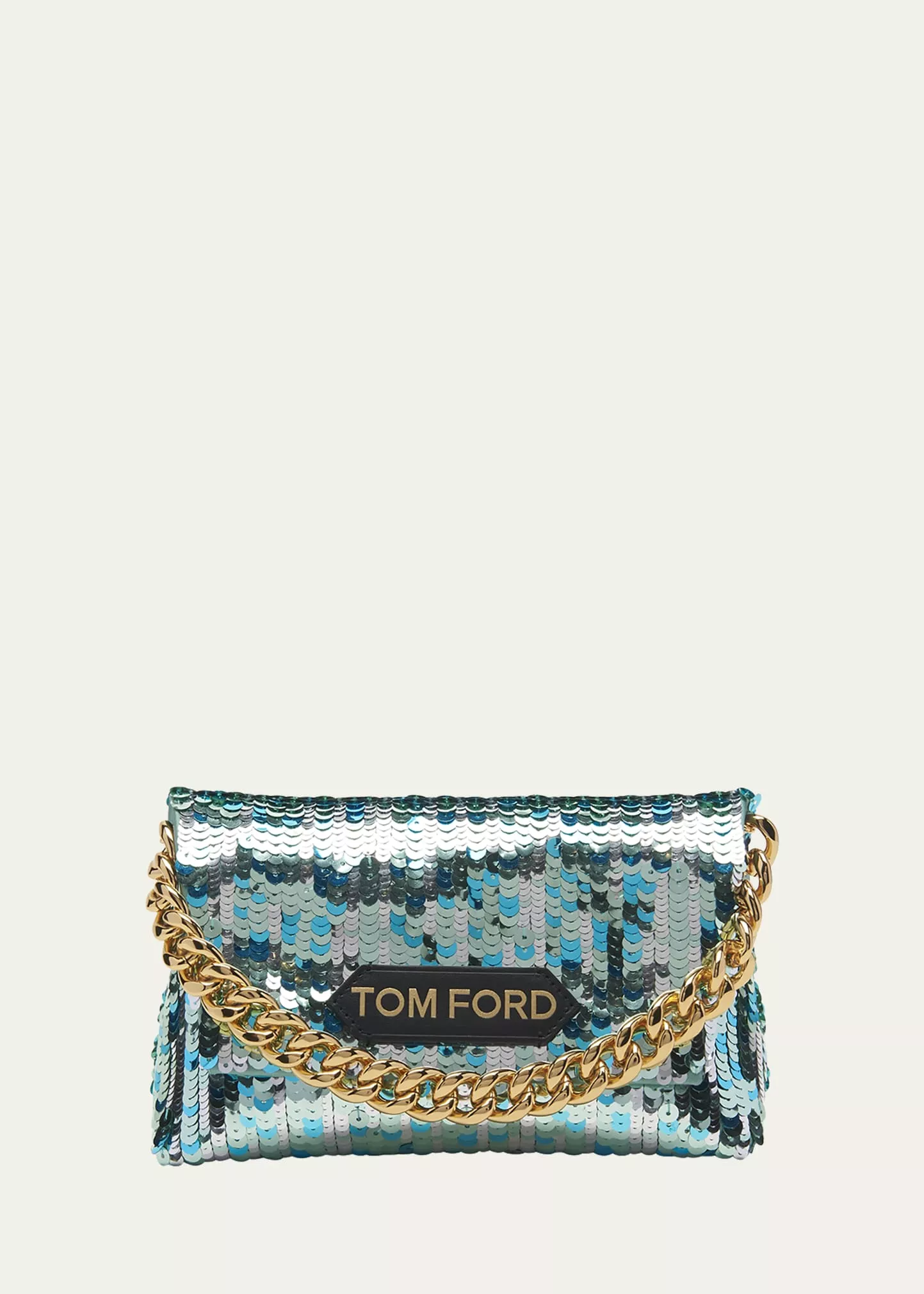 TOM FORD Label Mini Satin Chain Shoulder Bag - Bergdorf Goodman